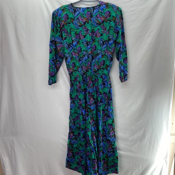 Vintage Tradition Sears Floral Maxi Dress - Size 10 - Picture 2 of 6